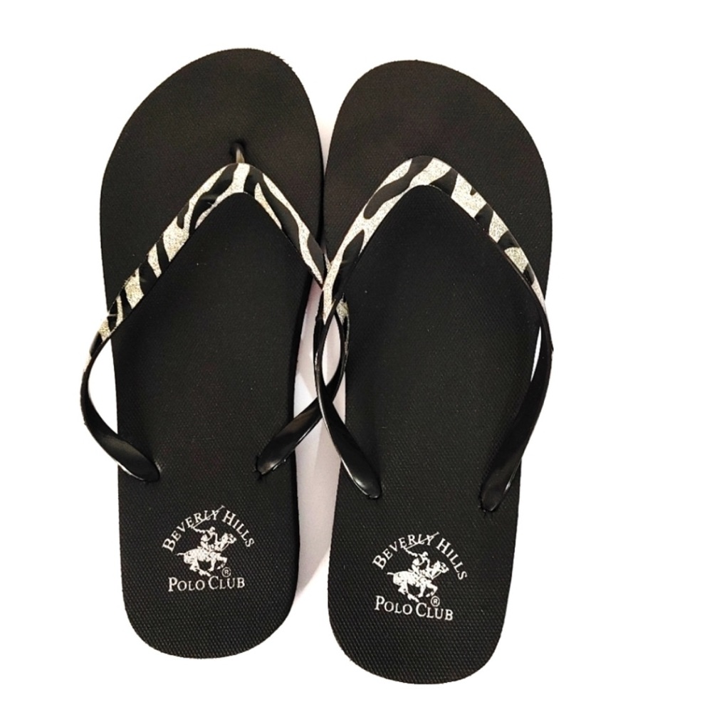 Beverly Hills Polo Club Black Flip Flops